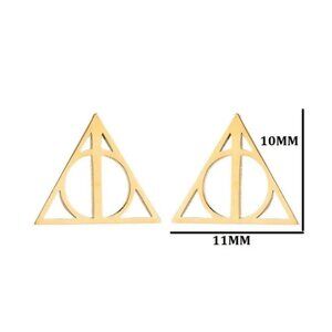 Deathly Hallows Earrings Gold (153)